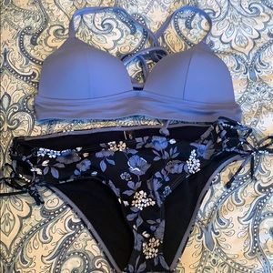 Adore me black and blue floral bikini